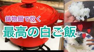 【鋳物鍋】で炊く最高の白ご飯Oホーロー鍋 白ごはんノマール社ご飯炊き方鋳物鍋白ご飯 [upl. by Nomael354]