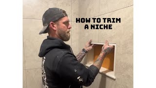 How to trim a shower niche with engineered stone [upl. by Duong481]