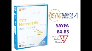 345 TYT MATEMATİK SAYFA 64 65 GÖRSEL ZEKA ÖSYM TADINDA TEST 4 [upl. by Niwrek]