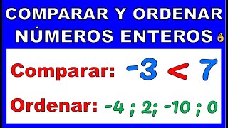 COMPARAR Y ORDENAR NUMEROS ENTEROS [upl. by Ahsaten]