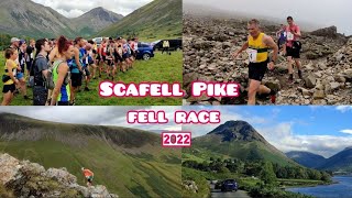 Running up Scafell Pike  the highest mountain in England  Scafell Pike fell race 2022 [upl. by Anglo]