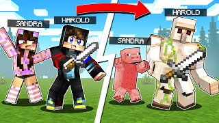 NOS CONVERTIMOS EN TODOS LOS MOBS DE MINECRAFT ft SandraCiresPlay  HaroldArtistPlay [upl. by Poliard]