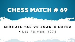 Mikhail Tal vs Juan B Lopez • Las Palmas 1975 [upl. by Durgy]