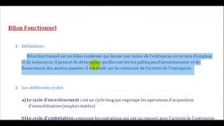 ANALYSE FINANCIÈRE  BILAN FONCTIONNEL [upl. by Nyladnor]