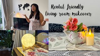 Rental friendly living room makeover  DIY ideas for wall decor Artistic Alisha vlogs [upl. by O'Meara]