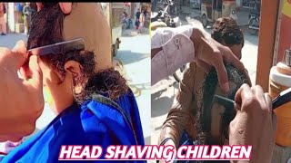 Head shaving publicamazing head shaving by local barber 💈headblade razorshave cleanheadshaving [upl. by Rogergcam]