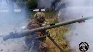 Ukrainian Soldiers Engage Russian Troops With SPG9 Fire Observed By Drone [upl. by Naes545]