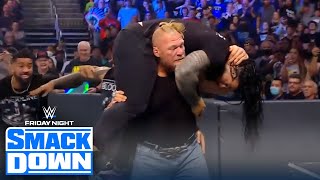 Brock Lesnar brutalizes Roman Reigns and The Bloodline  Friday Night SmackDown  WWE ON FOX [upl. by Mireielle]