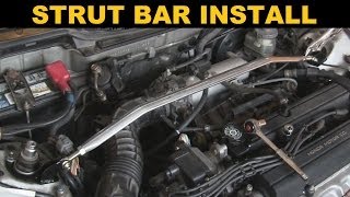 Strut Bar Install  Acura Integra [upl. by Dlnaod]