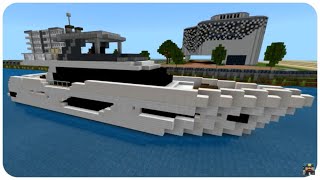 Minecraft How to build a Yacht in Minecraft Ferretti 550  Minecraft Yacht Tutorial [upl. by Donall]