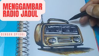 Tutorial Menggambar Pesawat Radio Jadul dengan Spidol Warna  Art Therapy  DIY  Vintage [upl. by Isabeau]