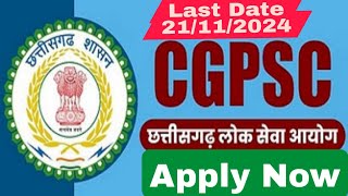 CGPSC Chhattisgarh Police Sub Inspector SI Recruitment 2024 Apply Online for 341 Post [upl. by Newob]