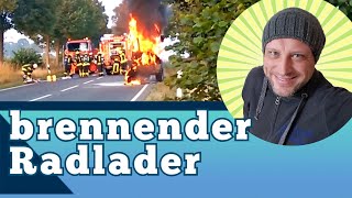 brennender Radlader  Mahlerten Heyersum  Feuerwehreinsatz  Totalschaden und gesperrte Straße [upl. by Noryak]