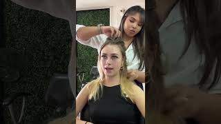 Transformación de hoy colorimetria cabello estilista decoloracion salon cuidatucabello [upl. by Avalsorim181]