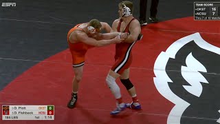 184lbs Dustin Plott Oklahoma State vs Dylan Fishback NC State [upl. by Eidob]