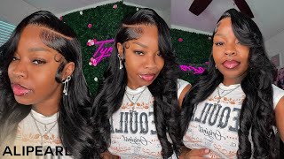 UPGRADED SINGLE KNOT 🔥 13x6 DEEP SIDE PART FRONTAL WIG INSTALL  BOMBSHELL CURLS FT ALIPEARL HAIR [upl. by Sherie]