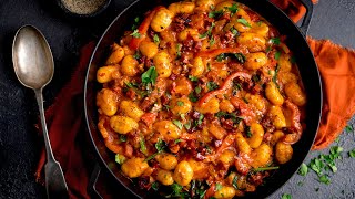 30 Minute Gnocchi with Chorizo amp Creamy Harissa Sauce [upl. by Coheman251]