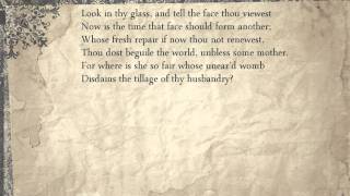 Shakespeare sonnets LiteraturePoetry Sonnet 3 Look in thy glass and tell the face thou viewest [upl. by Liew]