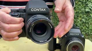 Medium format film camera showdown Contax 645 vs Pentax 645NII bodyshutter comparison [upl. by Bilbe167]