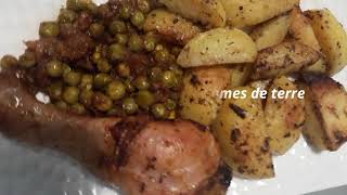 Poulet accompagné de pommes de terre et petits pois  Manger simple et bon efficace on valide [upl. by Aleksandr920]