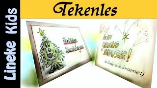 Hoe teken je een Kerst Kaart  tekenles 18 [upl. by Aveer809]