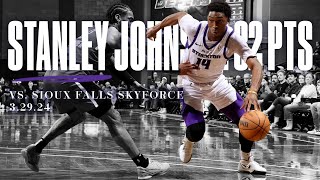 Johnson Earns 32 PTS 10 REB DoubleDouble vs Sioux Falls Skyforce 32924  Stockton Kings [upl. by Olinad560]