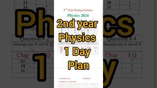 2nd year 1 day plan🔥  2nd year physics pairing scheme 2024 [upl. by Ocsicnarf]