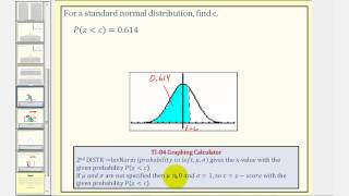 Ex 1 Std Norm Dist Find the zScore Given a Probability using a older TI84 Less Than [upl. by Ahsyat846]