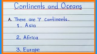 Continents and Oceans of the world  Know 7Continents amp 5Oceans name [upl. by Mourant]