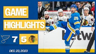 Game Highlights Blues 7 Blackhawks 5 [upl. by Maighdiln111]