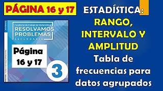 PAGINA 16 Y 17 CUADERNO DE TRABAJO 3 ✔️ RESOLVAMOS PROBLEMAS 3 DE TERCERO SECUNDARIA 👍ESTADISTICA [upl. by Steward859]