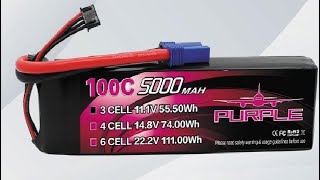 CNHL 3S Lipo Battery 5000mAh 100C 11 1V Lipo Battery EC5 Plug Soft case Review [upl. by Lenna]