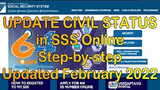 Update your Civil Status in SSS online  Stepbystep Updated February 2022 [upl. by Ewan]