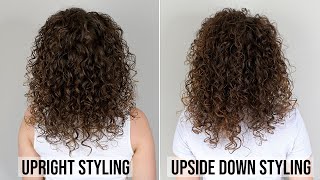 Upright Styling Routine vs Upside Down Styling Curly Hair  Curly Haircare for Beginners [upl. by Yrehcaz]