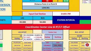 Road Straight Center Line amp Offset Coordinates Calculations [upl. by Sivert676]