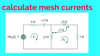 Find mesh currents  magnetically coupled circuit [upl. by Lleret181]