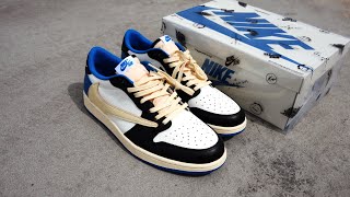 RESTOCKED Jordan 1 Low X Travis Scott X Fragment By Kickwho Review amp On Foot [upl. by Adiene]