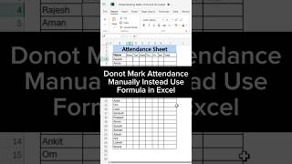 Must know this Excel formula before Interview  Attendance formula 💯 [upl. by Etram]