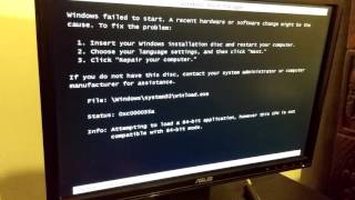 Windows failed to start Attempting to load a 64bit application [upl. by Pul]