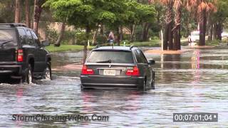 9112012 Siesta Key Florida Luxury Car Flooding Stock Footage [upl. by Roel]