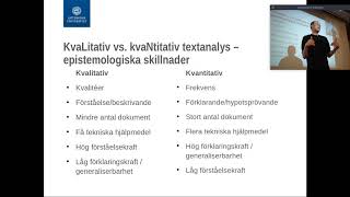 Kvalitativ och kvantitativ textanalys [upl. by Aniral]