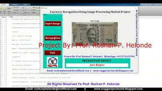 Currency Recognition Using Image Processing  Currency Recognition Using Matlab Project Code [upl. by Mccallum170]