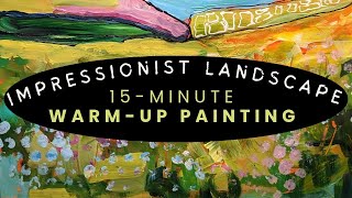 Warmup with an Impressionist Landscape Painting Exercise impressionistpainting acrylicpainting [upl. by Pleasant]