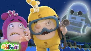 Crazy Ghost Hunters  Oddbods  Funny Halloween Cartoons for Kids  Moonbug Kids Express Yourself [upl. by Llovera]