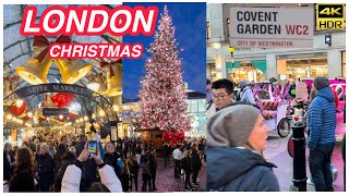 London Christmas Markets And Lights Tour  Covent Garden London December 2023 [upl. by Spragens]