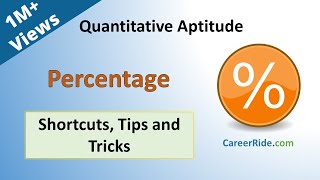 Percentage  Shortcuts amp Tricks for Placement Tests Job Interviews amp Exams [upl. by Notsle]