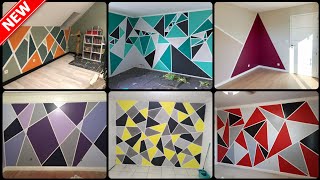 Top 40 Geometric Wall painting design ideas  Geometric Wall art painting design ideas 2025 [upl. by Sairtemed]