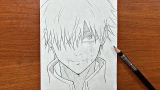 Anime drawing  How to draw gojo satoru  injured  stepbystep  jujutsu kaisen drawing [upl. by Elenaj]