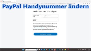 PayPal Handynummer wechseln Telefonnummer ändern bei PayPal [upl. by Brietta]