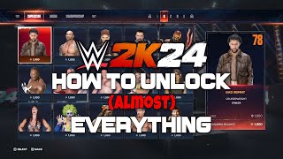 WWE 2K24 How to Unlock almost Everything Tutorial [upl. by Joleen]